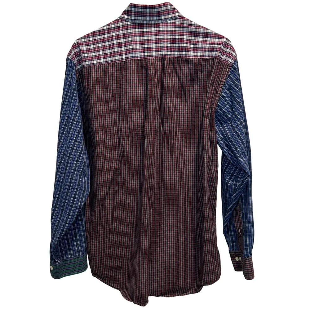 Brooks Brothers 346 Patchwork Plaid Shirt Medium Men's Multi Color Shirt Cotton - Picture 3 of 7